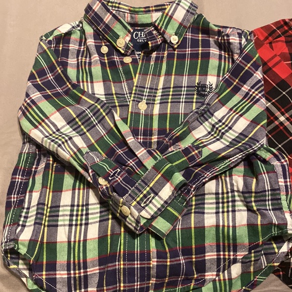 Lot of 3 Baby Boys 18 month plaid button down shirts - Chaps - Picture 5 of 10